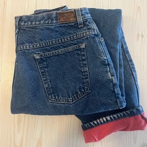 LL Bean flannel lined Double L Jeans
